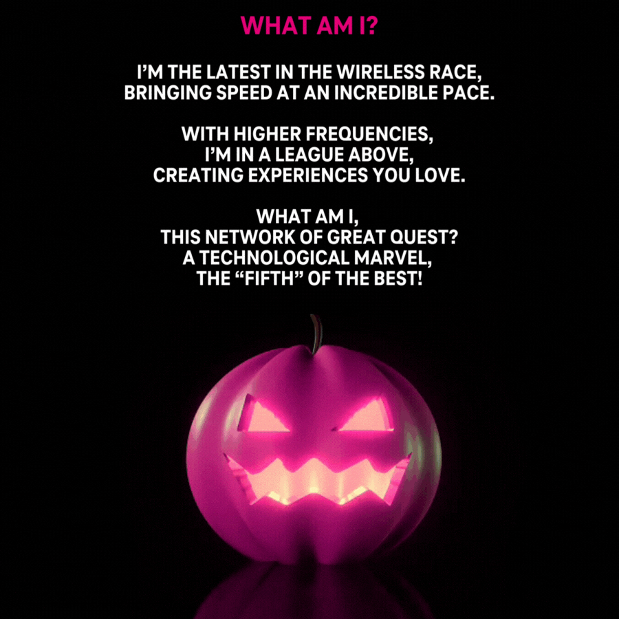 PhilipLeon's tweet photo. Okay #TeamMagenta, this should be easy 🎃👇
1. Smartphone
2. 5G wireless technology
3. T-Mobile https://t.co/toRxA2fjjK
