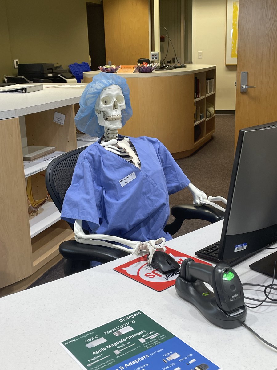 Do you have a research question, need to borrow a charger, or want help finding a book?

Visit the library service desk and our skeleton crew will be happy to help you out!

Happy <a href="/Halloween/">Halloween Love</a>! 🎃🍬👻😉