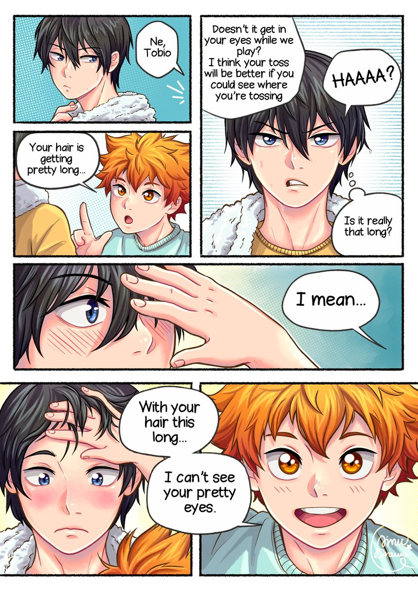 If you ever wondered why Kageyama cut his hair… xD  #kagehina