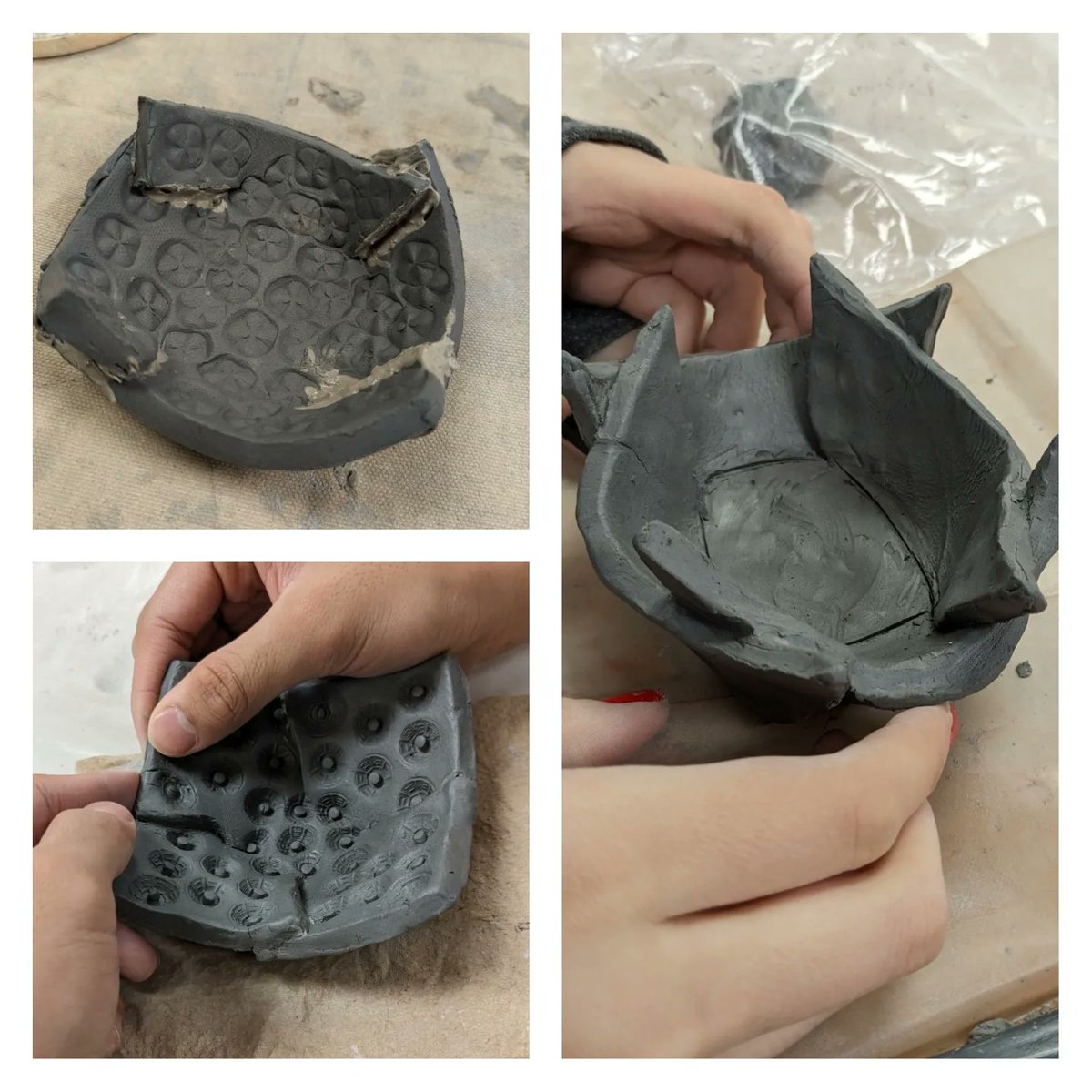 Intro students were challenged to create texture on their Origami Bowls and amazing things are happening. #wearetruman #staytru