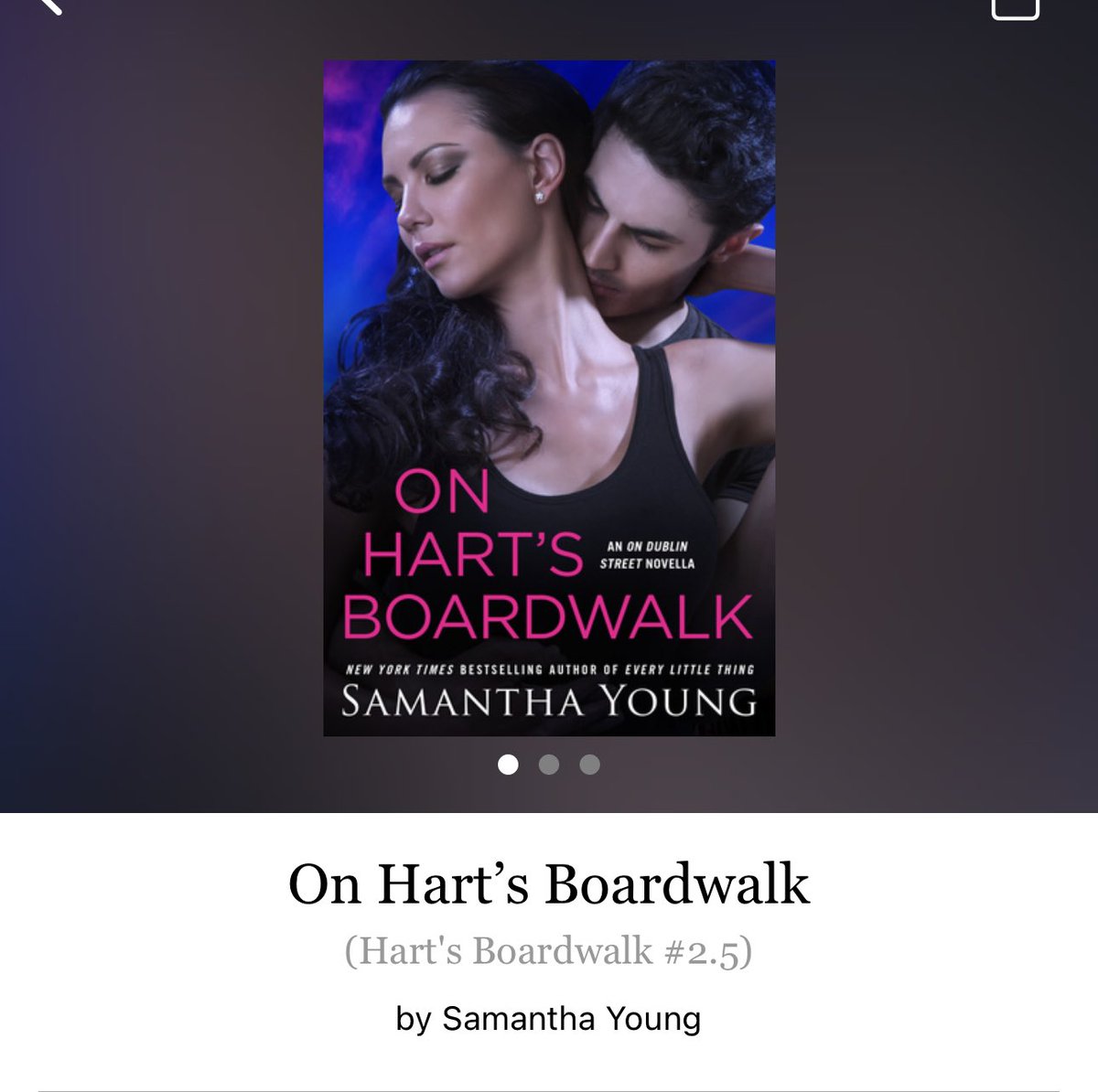 On Hart's Boardwalk by Samantha Young 

#OnHartsBoardwalk by #SamanthaYoung #5439 #11chapters #128pages #september2023 #982of400 #Series #Audiobook #76for19 #Hartsboardwalkseries #Book2.5of4 #Novella #NateAndLiv #clearingoffreadingshelves #whatsnext #readitquick