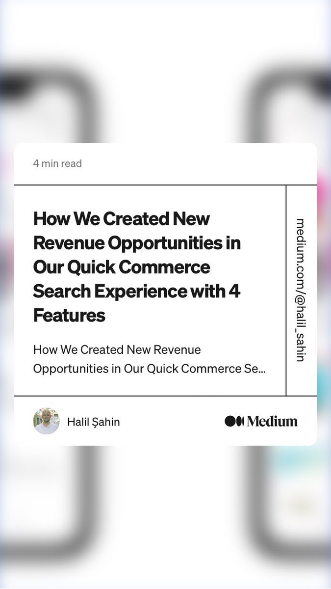 “How We Created New Revenue Opportunities in Our Quick Commerce Search Experience with 4 Features” by Halil Şahin
medium.com/@halil_sahin/h…