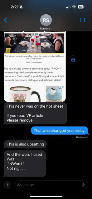 HousewivesHub's tweet photo. Ramona Singer texted “n-g” while trying to downplay using the N-word in a text message to Page Six. BYEEEEEEEEEE https://t.co/e13doExQUB