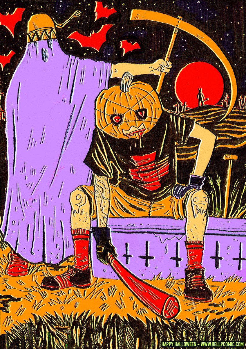 oliverlevang's tweet image. Happy Halloween from HeLL(P)! 

(Halloween offer: DM if you want this print in A5 for 8£, shipping included and a surprise sticker and 1 pair of googly eyes 👀🎃)

#Halloween #HappyHalloween