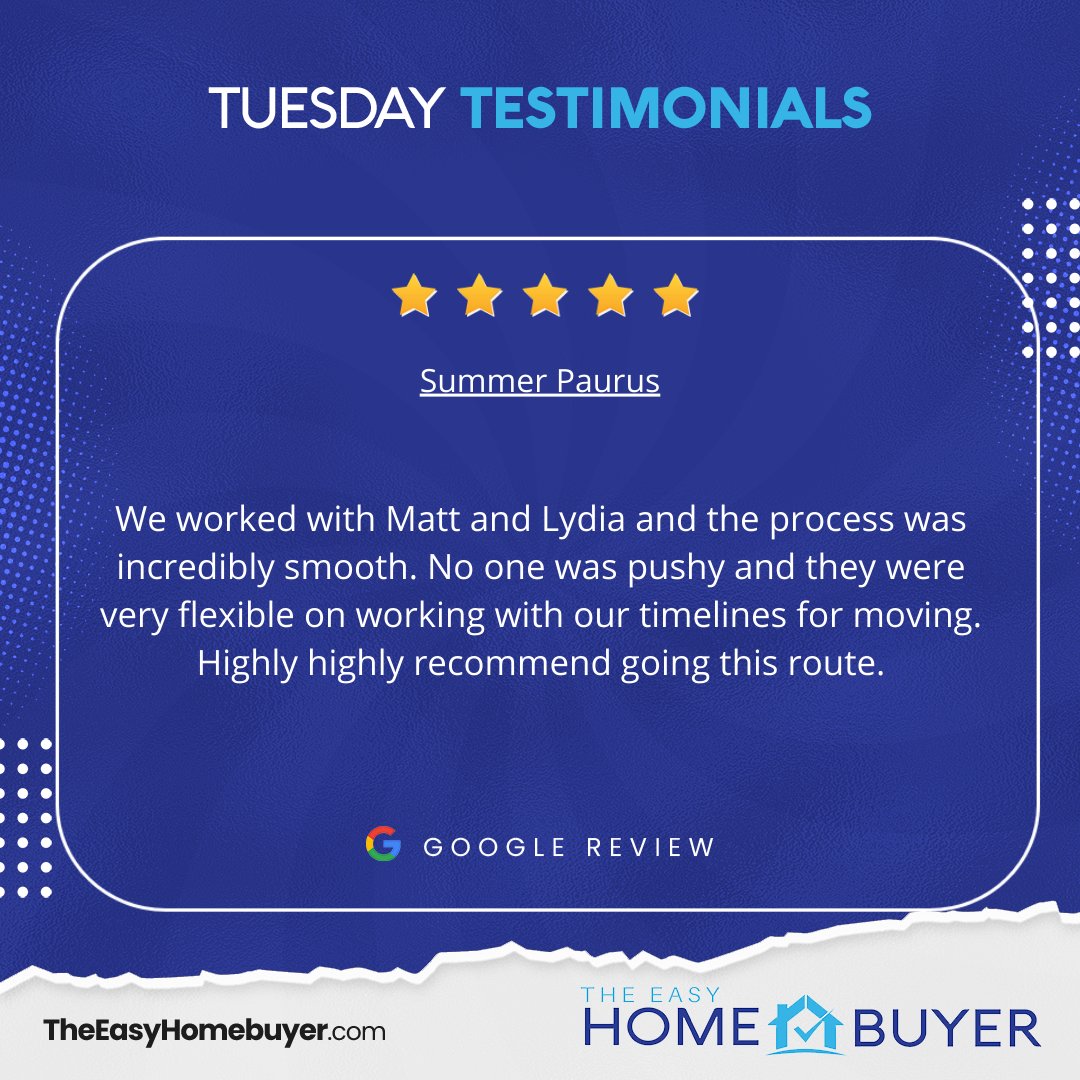A heartfelt thank you to our fantastic seller for trusting us with their home sale. Your trust means the world to us. 🙏
At The Easy Home Buyers, we're here to make your transition as smooth as possible, no pressure, just results. 💙
#StressFreeSelling #fivestarreview