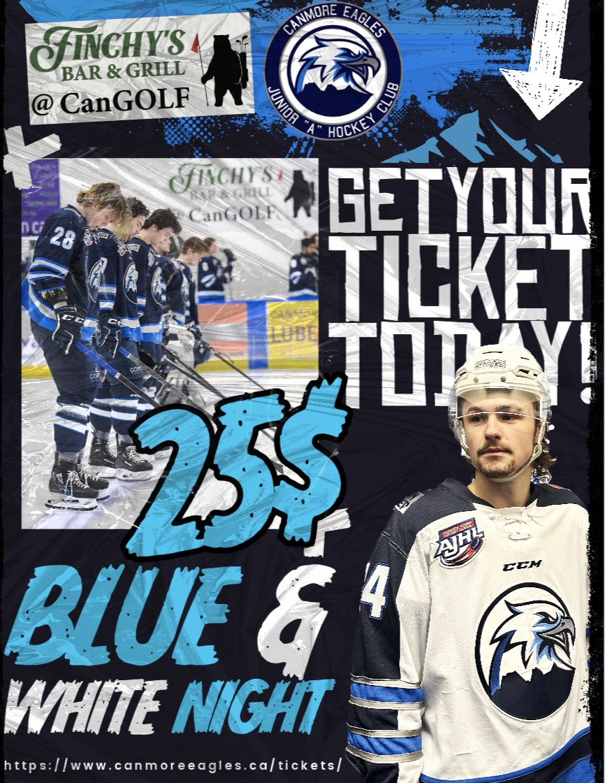 canmoreeagles's tweet photo. Blue &amp; White Night is a go @CanGOLF_Canmore  once again!

Tickets are available through our website for only 25$

Don’t miss out on this years Town Party with great food and drinks as well as DJ Strength spinning all night! https://t.co/Mj99aSQWpD