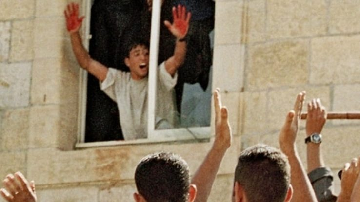 Yeah, they're referencing the incident where two reserve soldiers in a civilian car took a wrong turn and ended up being lynched by the residents of Ramallah, who murdered and tore their bodies apart with their bare hands.