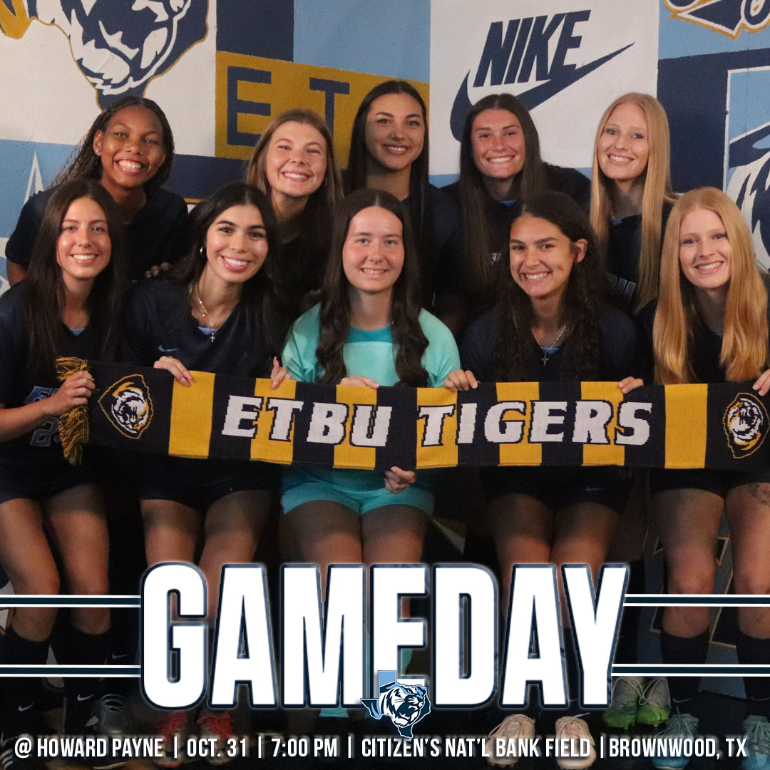 #ETBUGameDay | ⚽️ 
1⃣st Round - ASC Tournament

🐯<a href="/ETBU_WS/">ETBU Women's Soccer</a> 
🆚@hpusports 

⌚️7:00 PM 
📍 Brownwood, TX 
🏟Citizens Nat'l Bank Soccer Field
 
📺 bit.ly/HPUvsETBUliveV…
📊 bit.ly/ETBUvsHPUliveS…

#TexasTigers