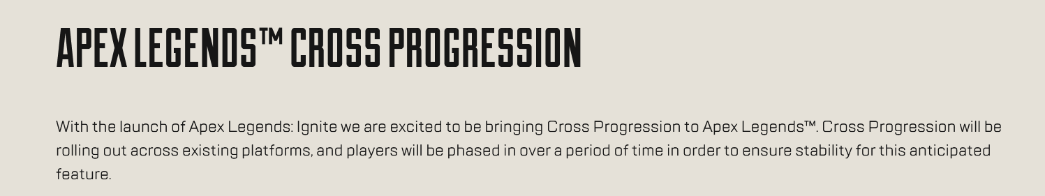 Apex Legends Cross-Progression Is Getting Done But No Release