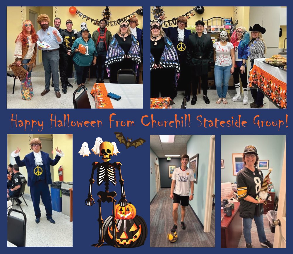 CSGfirst's tweet image. Wishing everyone a spooktacular Halloween from Churchill Stateside Group! #HappyHalloween #ChurchillStatesideGroup #CSGfirst