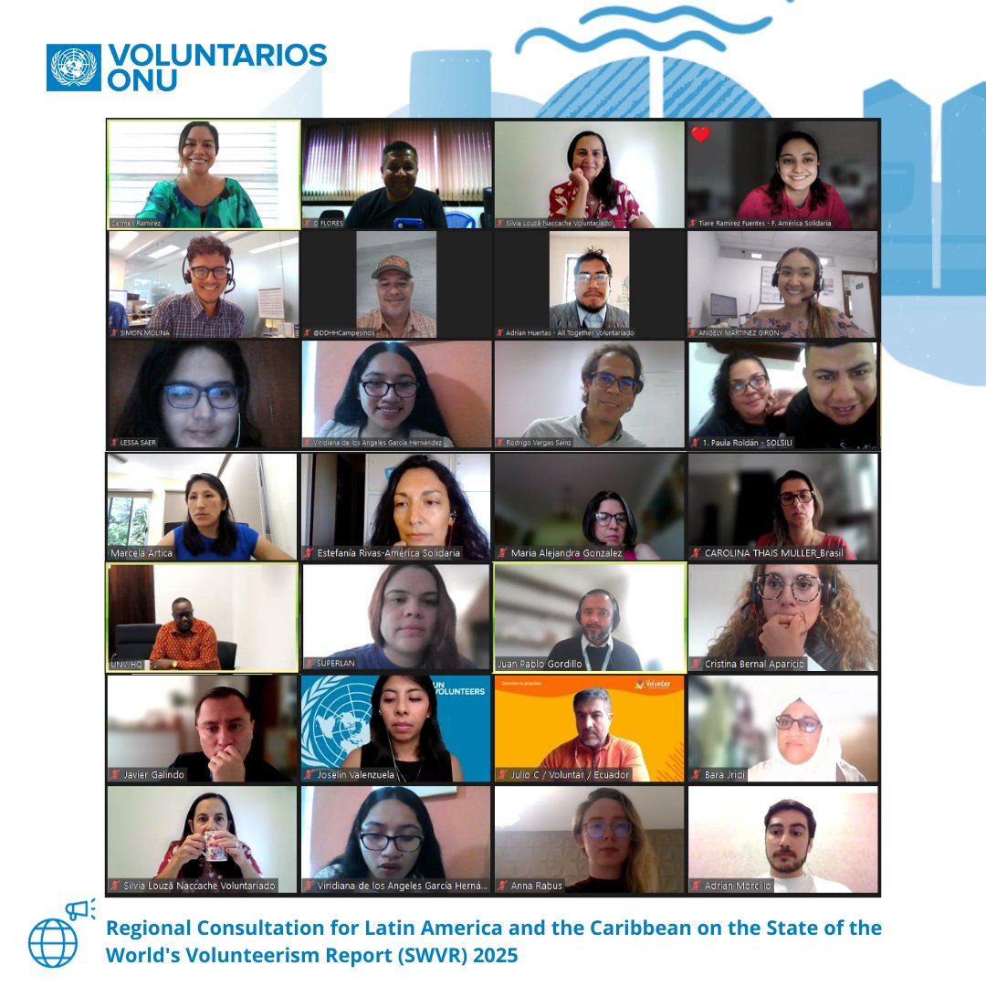 UNV_ROLAC's tweet photo. Insightful discussions took place at the Regional Consultation for the Volunteerism Flagship Report 2025.
Key takeaways include measuring the impact of #volunteerism, identifying research areas, and strengthening collaborations. Exciting work lies ahead! #SWVR2025 https://t.co/sBdVtXEeTw
