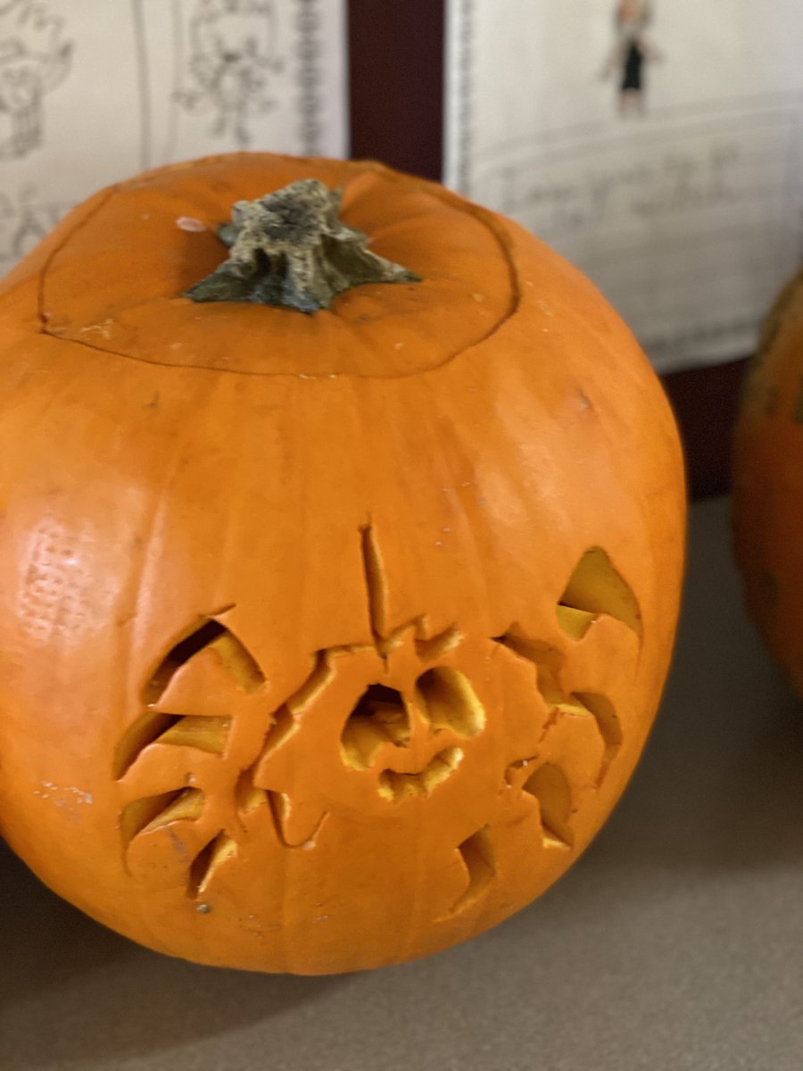 RosedaleCBE's tweet photo. Rosedale Students brought in Jack-O-Lanterns created at home to line our hallways today! https://t.co/PNrKWajUmF
