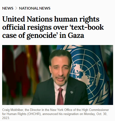 director of ny office of the high commissioner for human rights (ohchr) not mincing words with his resignation: