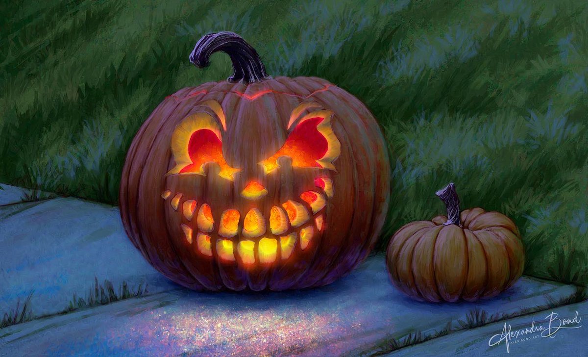 AlexBondArt's tweet photo. Happy Halloween! 🎃 Which is your fav?
Jack-o’-Lantern at Night, Jack-o’-Lantern at Golden Hour, and Jack-o’-Lantern at Night by Alex Bond 2018
#halloweenartwork #pumpkinart #jackolanternart #fallaesthetic #autumnaesthetic #autumnart #HappyHalloween2023 https://t.co/BwRy74RG17
