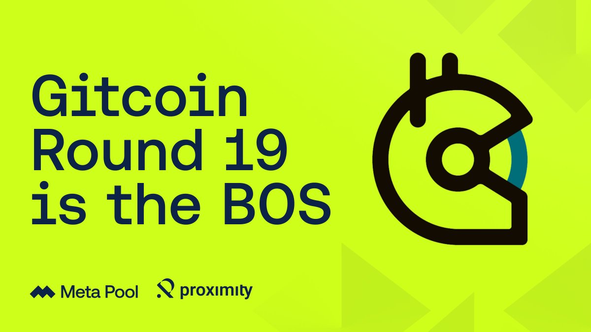 We are delighted to announce that we are partnering with @proximityfi to support @gitcoin Grants 19 with a focus on builders in the #Ethereum ecosystem ⛓ 30k DAI to support dApps and protocols that leverage #BOS to build decentralized frontends More: bit.ly/GG19-BOS