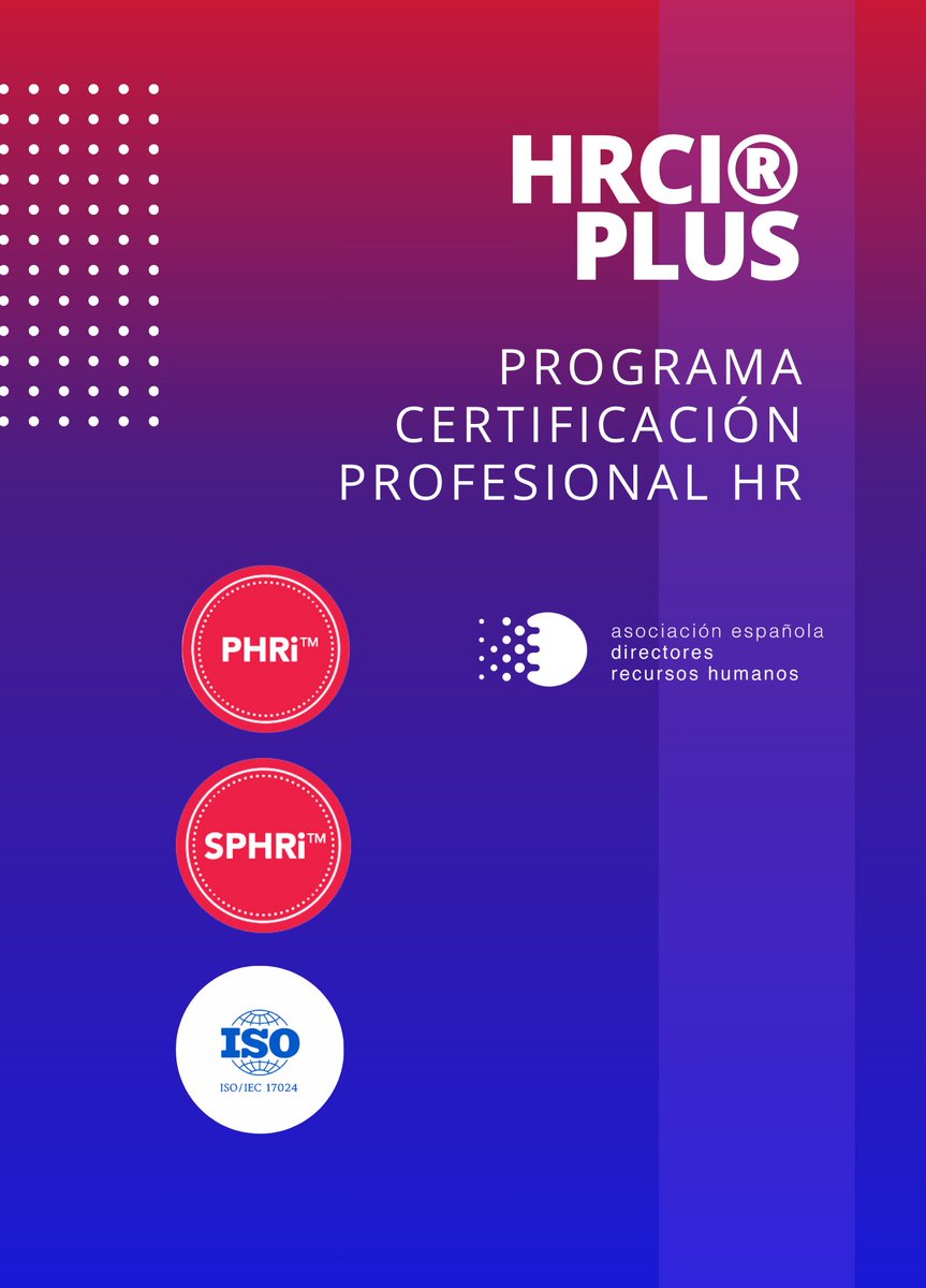 Abierta la convocatoria del programa HRCI® PLUS, que te permite preparar las certificaciones para profesionales de Recursos Humanos, PHRi y SPHRi, las más valoradas del mundo profesional.
2mprogress.com/hrci-plus/