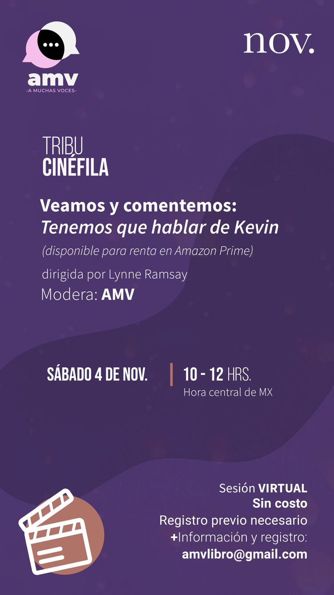Escribidora2's tweet photo. ¿Creían que se iban a librar de que viéramos algo de terror este año en @AMuchasVoces ? Maternidades de terror presenta: Tenemos que hablar de Kevin. Vengan a platicarla el sábado. (Un pajarito me dijo que la pueden encontrar en YouTube en español latino). https://t.co/73pUEgAzAS