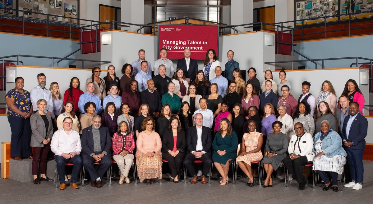BHcityleaders's tweet image. This week, 60 city leaders from 15 global cities join a talent management program led by @ElizabethLinos and Jorrit de Jong, thanks to @BloombergDotOrg. In our classroom, cities explore how to level up their people power, building workforces poised to deliver for residents.