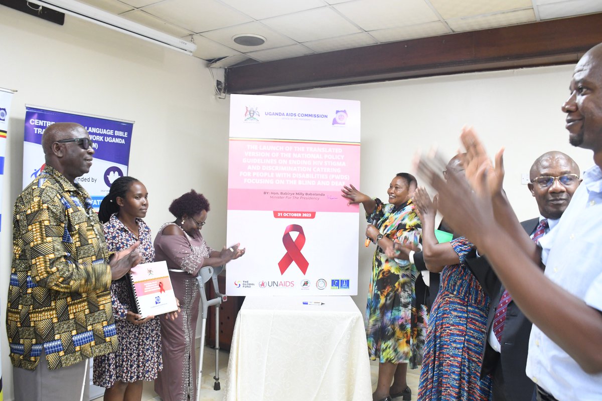 I have today launched the translated version of the National Policy Guidelines on Ending HIV Stigma & Discrimination, catering for the blind and the deaf, at Hotel Africana, I thank UAC for this intervention bringing the most vulnerable on board towards ending AIDS by 2030. BMB