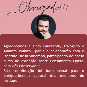 O Instituto Brasil Soberano agradece a @domlancellotti pelo apoio prestado.