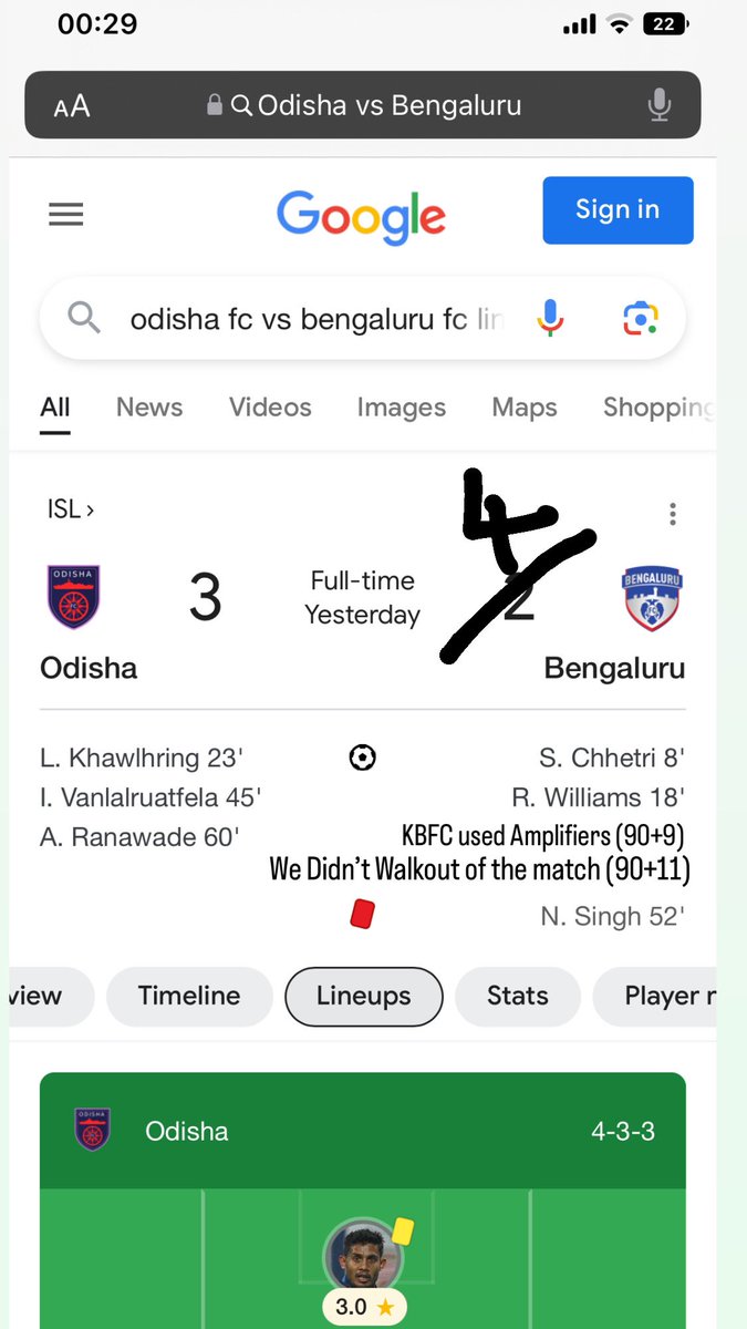 superwogger's tweet photo. Great Comeback by Bengaluru! @bengalurufc #OFCBFC #IndianFootball #ISL10 #ISL #BFC #KBFC #KeralaBlasters #OFC https://t.co/QxaF2P3P9K