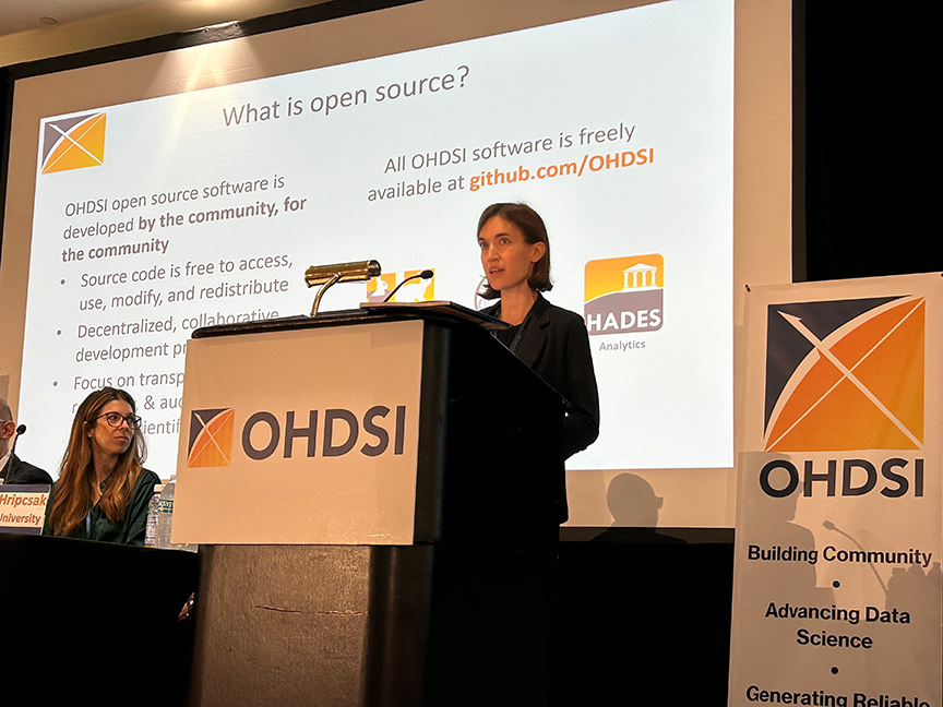 OHDSI's tweet image. Happy #TitansTuesday to Katy Sadowski, our 2023 honoree for #OpenSourceDevelopment. Katy went from being a student in the Kheiron Cohort to the maintainer for our #DataQualityDashboard package within one year, and she presented at #OHDSI2023! #JoinTheJourney