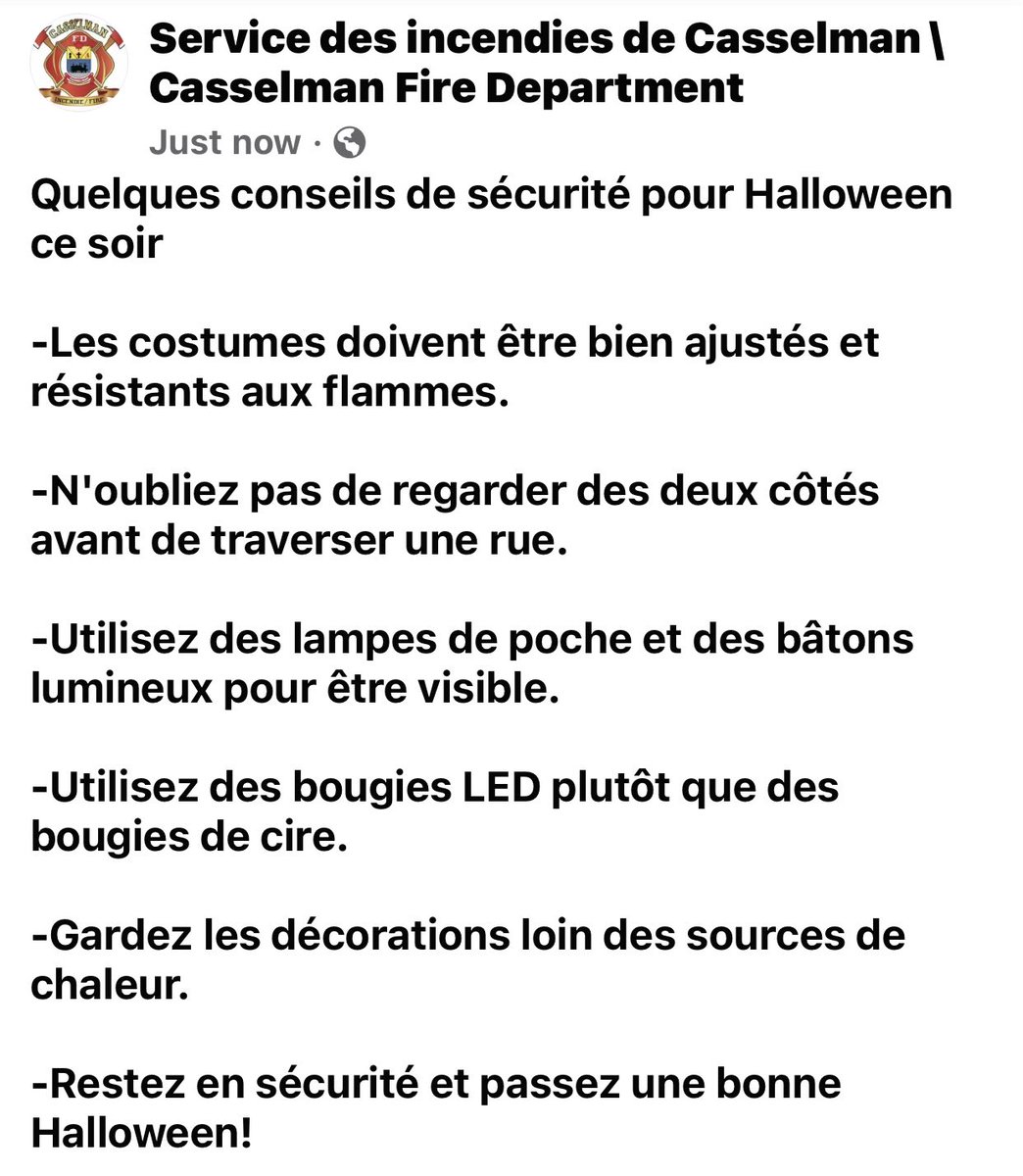Casselman Fire / Incendie tweet media