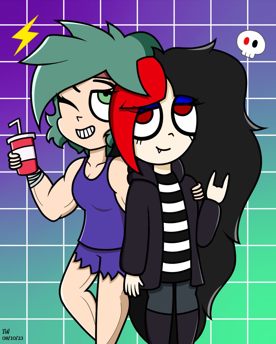 Ingagner's tweet photo. Happy Halloween and Happy Birthday @CalmShock !! #HappyBirthday #HappyHalloween #TheCalmShock #GloriaBricks #BebeFuria #OCs #OriginalCharacters #FanArt #MyArt #IWART https://t.co/8xPg8RjJFN