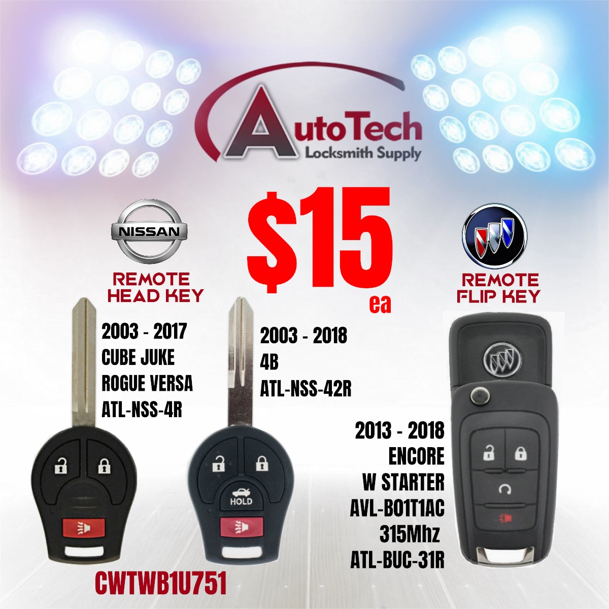 AutoTech_LS's tweet image. SPECIALS ON  KEYS: NISSAN, GMC, CHEVROLET, PONTIAC & BUICK (October 30 - November  10, 2023) EXCELLENT PRICE, just visit our page and buy now!!  Also, we have keys, smart keys, remote controls, machinery and many other locksmith tools. autotechlocksmith.com