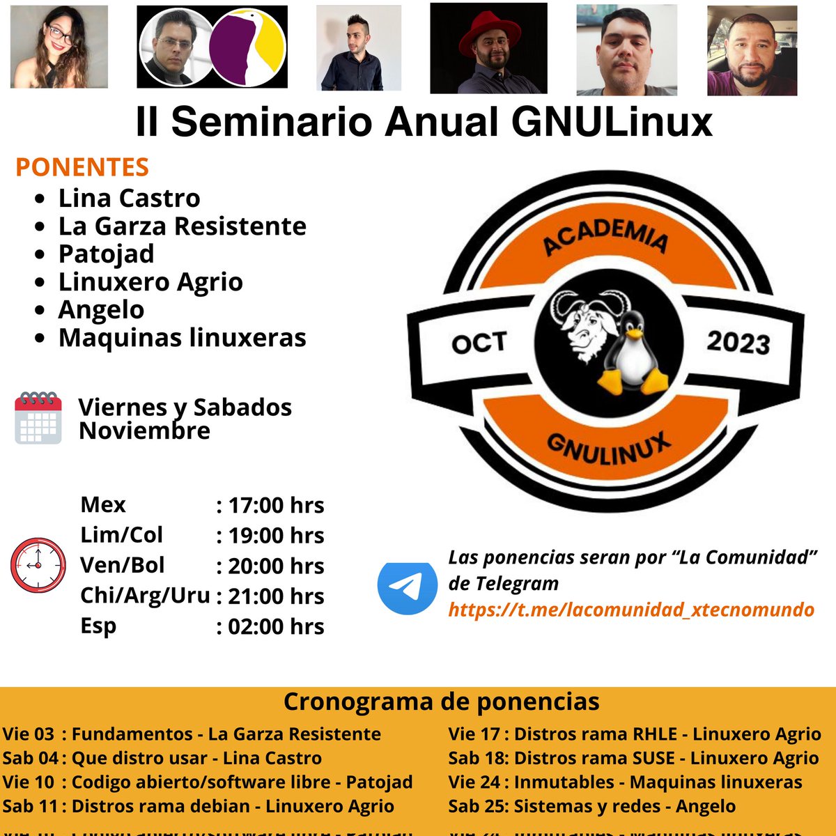 4Sentinell's tweet photo. Este viernes 03 de noviembre iniciamos el II Seminario Anual GNULinux. 

Para esta ponencia tenemos a Francisco Galaso #LaGarzaResistente con el tema fundamentos GNULinux. 

Te lo vas a perder???

En vivo por la Comunidad xTecnoMundo y por su canal de YouTube del ponente. https://t.co/hpdfu3w5f2