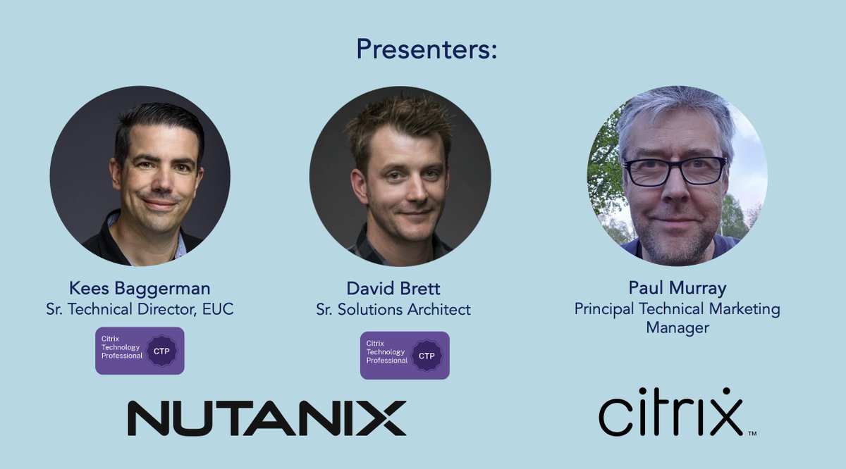myCUGC's tweet image. Big thanks to @KBaggerman,
@dbretty &amp;amp; @slowtraintodawn for today&apos;s #myCUGC webinar on using @nutanix &amp;amp; @citrix  to unify your EUC hybrid multicloud deployments! Miss out? Stay tuned for the recording tomorrow!