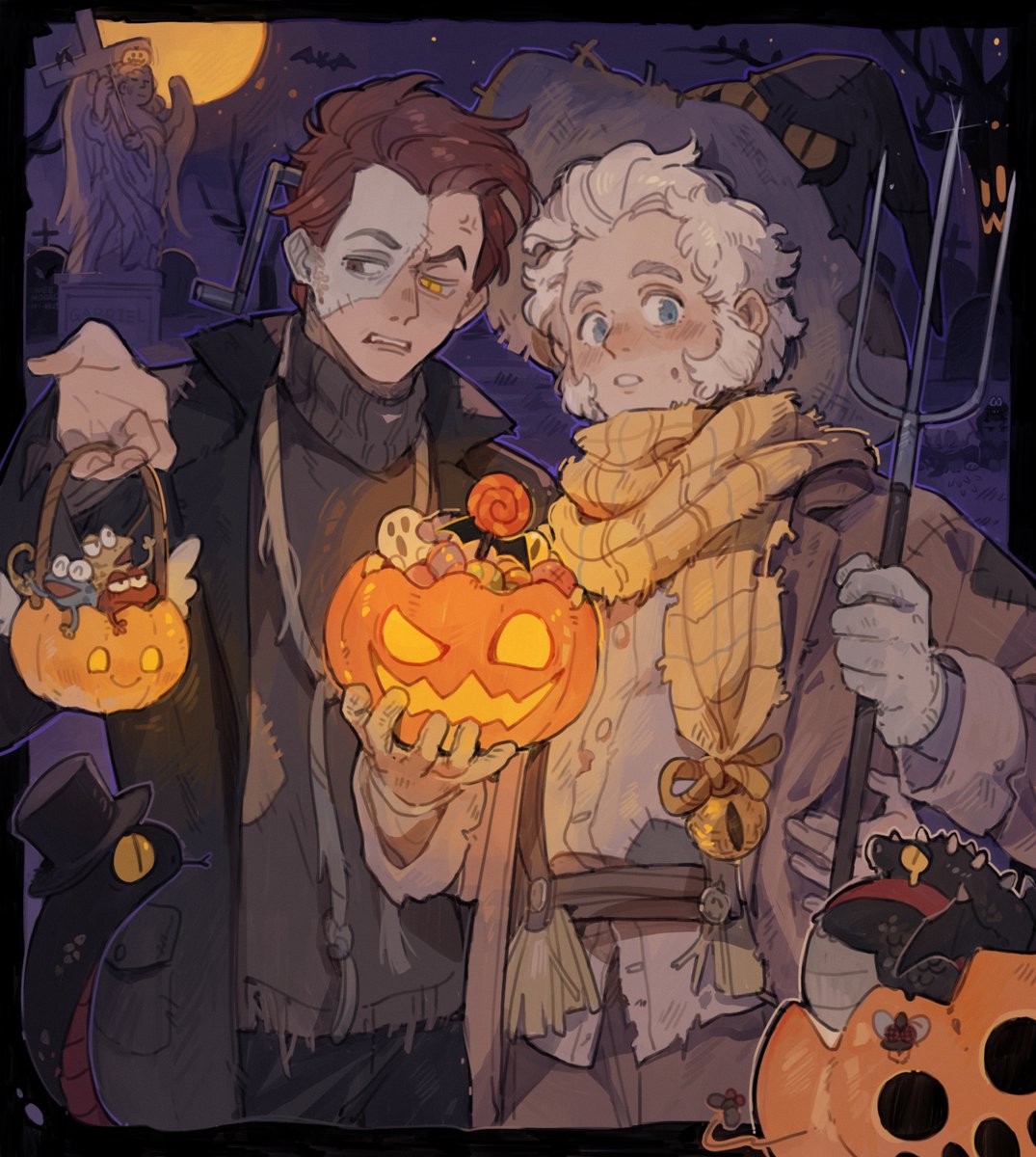 😈HALLOWEEN👼 add lots of details in it and hope someone can finds them🥲 #GoodOmensFanArt