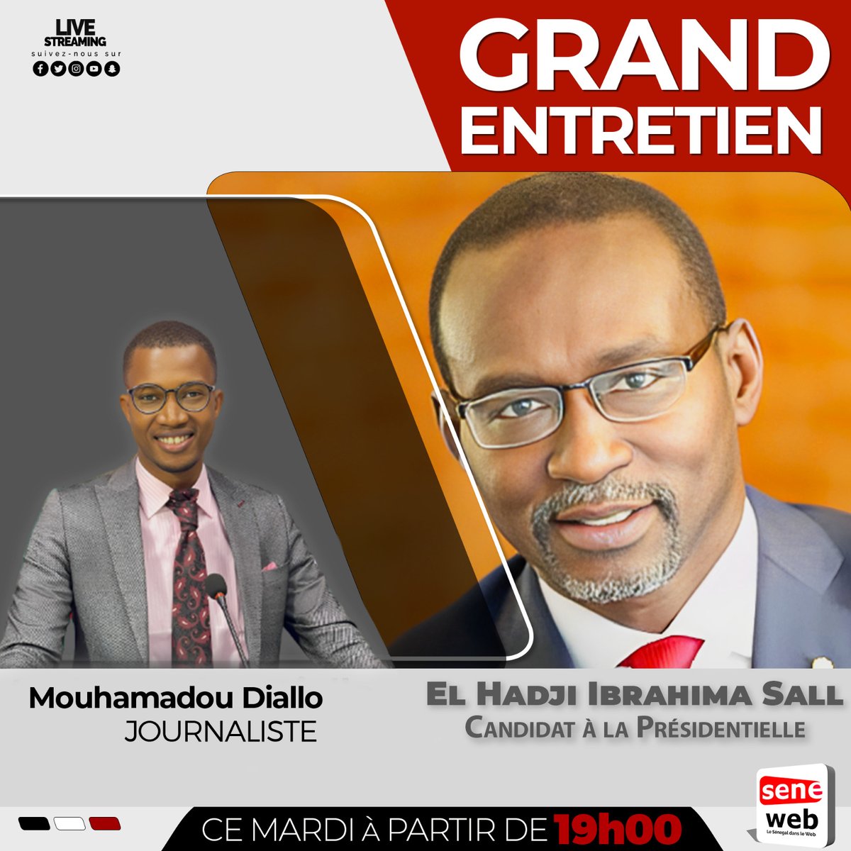 pdrparti's tweet photo. Chers sympathisants, je vous donne rendez-vous ce soir à 19h dans l’émission ‘’Grand Entretien’’ qui sera retransmis en Live sur Seneweb avec le journaliste Mouhamadou DIALLO.

#EIS2024 #senegal #republique #developpement 🇸🇳 https://t.co/Lx6TQkXB7v