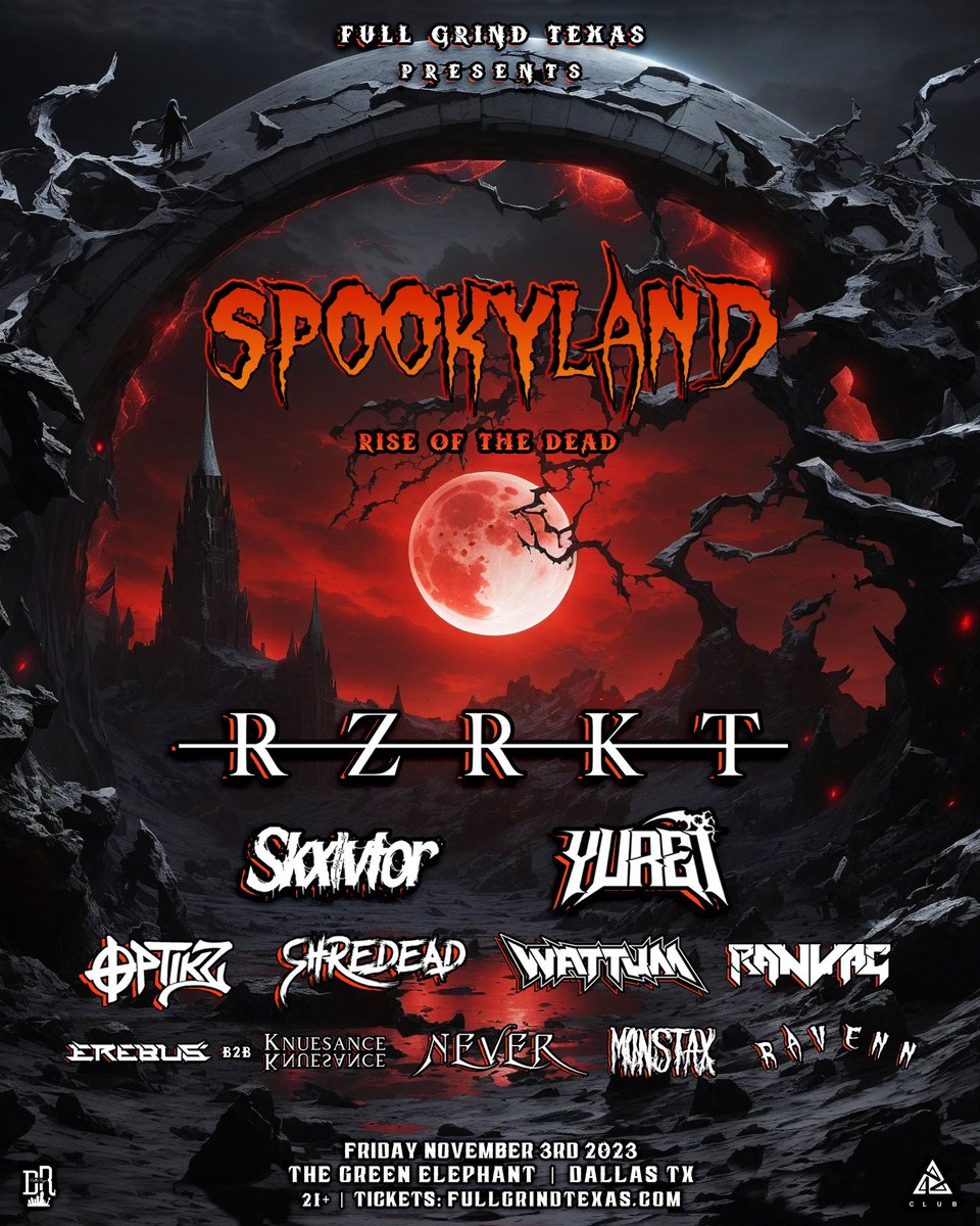 DALLAS! — HAPPY HALLOWEEN 🎃🕸️ Here’s Your Chance To Win 2 Tickets to See @RZRKTmusic + @SkxlvtorMusic How To Enter: • LIKE + REPOST • PICK A NUMBER BETWEEN 1 - 100 • FOLLOW US & @SpookylandTX 👻 ( 2 Winner Chosen - 1st Winner Chosen Tonight 10/31 After The Rangers Game! )