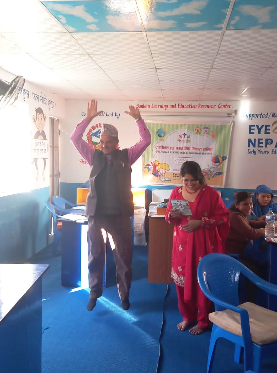 EYENepaltweets's tweet image. Led by @RajuBishowkarm9, 14 #earlyyears teachers from 4 schools in the #Sankhu district enjoyed a fun training day of #nepali literacy training. They explored the bespoke #eyenepal materials, sharing ideas for teaching reading skills.
eyenepal.org