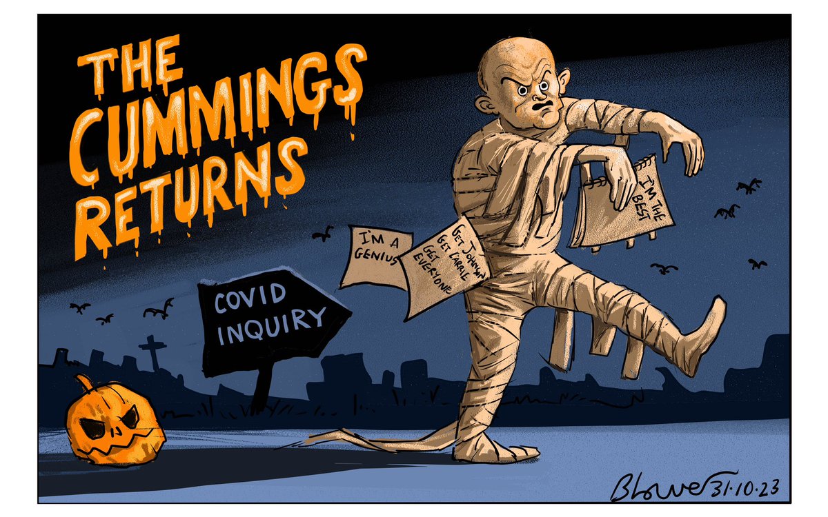 Telegraph cartoon 31.10.23 #Halloween #dominiccummings  #CovidInquiry