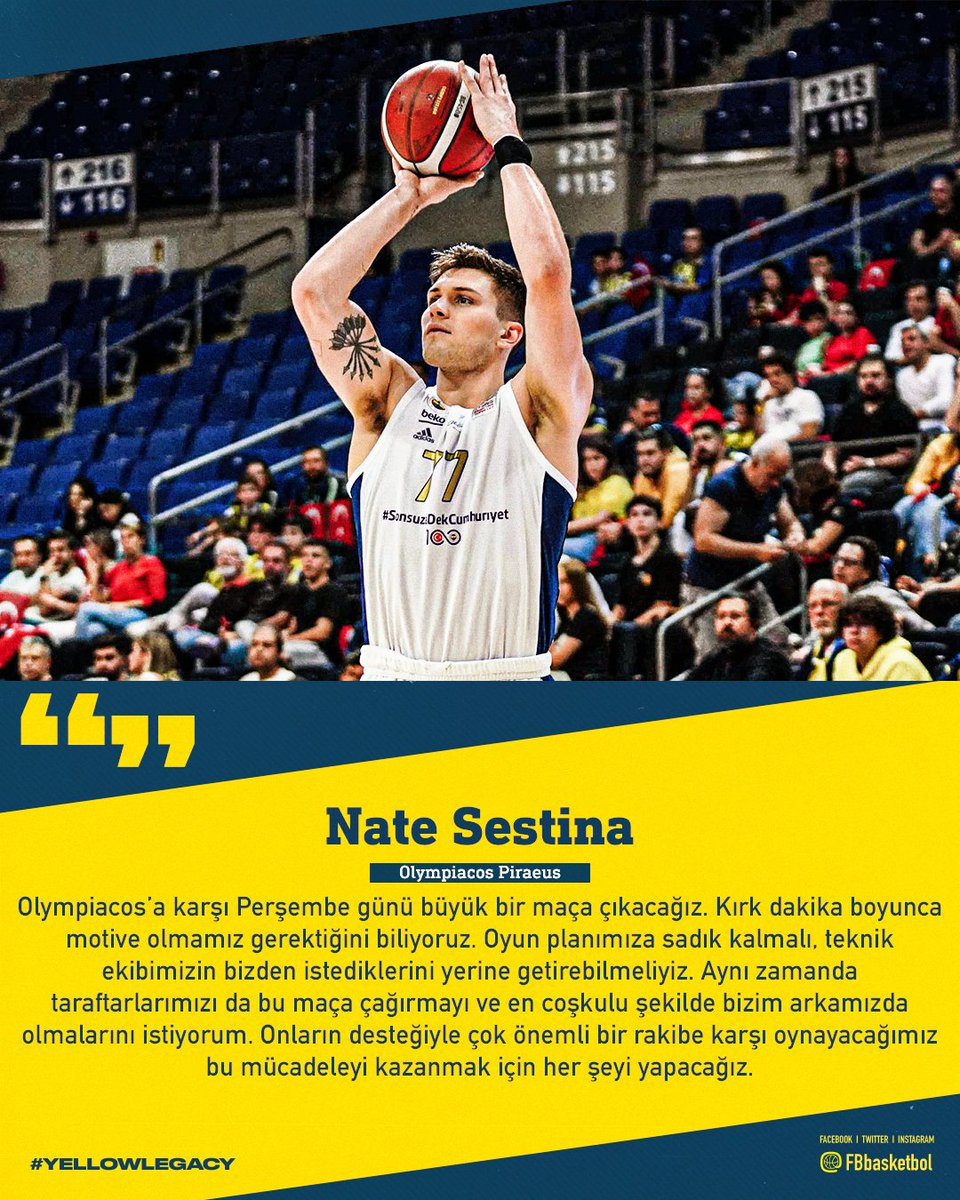 FBBasketbol's tweet image. 🎙 Nate Sestina&apos;nın maç önü görüşleri.
@NateSestina23

#YellowLegacy #EuroLeague