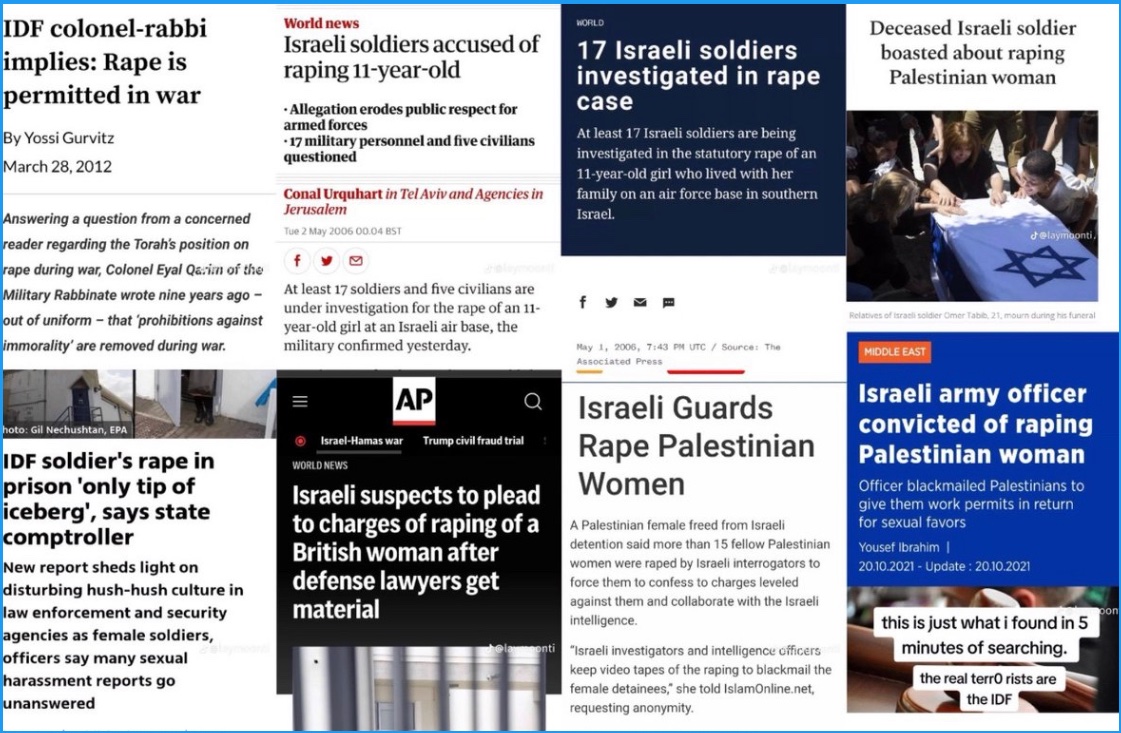 RAPE ALLEGATIONS CONFIRMED… BUT ITS BY ISRAELIS