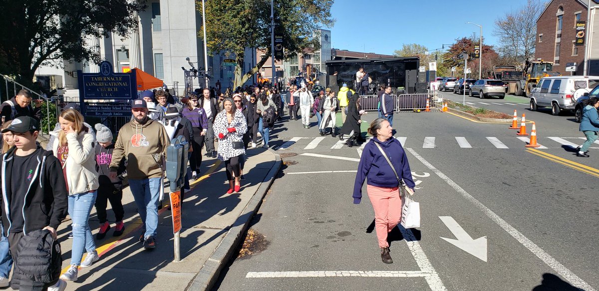 The northern end of Washington Street is closed as one of a handful of event stages set up for tonight.