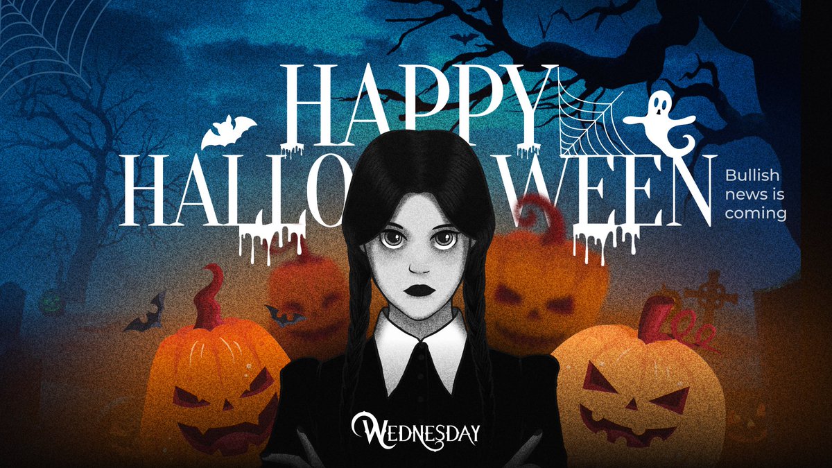 Wednesday $WED Token (@wednesdayinu) on Twitter photo Happy Halloween 🎃
👻This Halloween Wednesday Addams Token is holding a competition for 400 #USDT and one #NFT worth $1,500
✅Rules:
1️⃣Follow <a href="/WednesdayInu/">Wednesday $WED Token</a>
2️⃣Like and RT
3️⃣Visit our website - wednesdayinu.org
4️⃣Buy $WED tokens for any amount
Results: November 1 Happy Halloween 🎃
👻This Halloween Wednesday Addams Token is holding a competition for 400 #USDT and one #NFT worth $1,500
✅Rules:
1️⃣Follow <a href="/WednesdayInu/">Wednesday $WED Token</a>
2️⃣Like and RT
3️⃣Visit our website - wednesdayinu.org
4️⃣Buy $WED tokens for any amount
Results: November 1