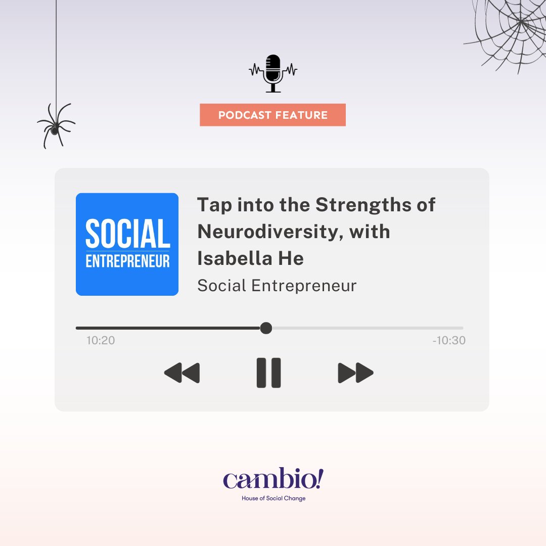 CambioCulture's tweet photo. #IsabellaHe, a high school junior and the force behind #SNInclusion, is breaking barriers with her nonprofit providing essential education, tapping into the strengths of #Neurodiversity.
Tune in to the podcast at https://t.co/N1o5zdYDPm https://t.co/s8CpXeMsDL