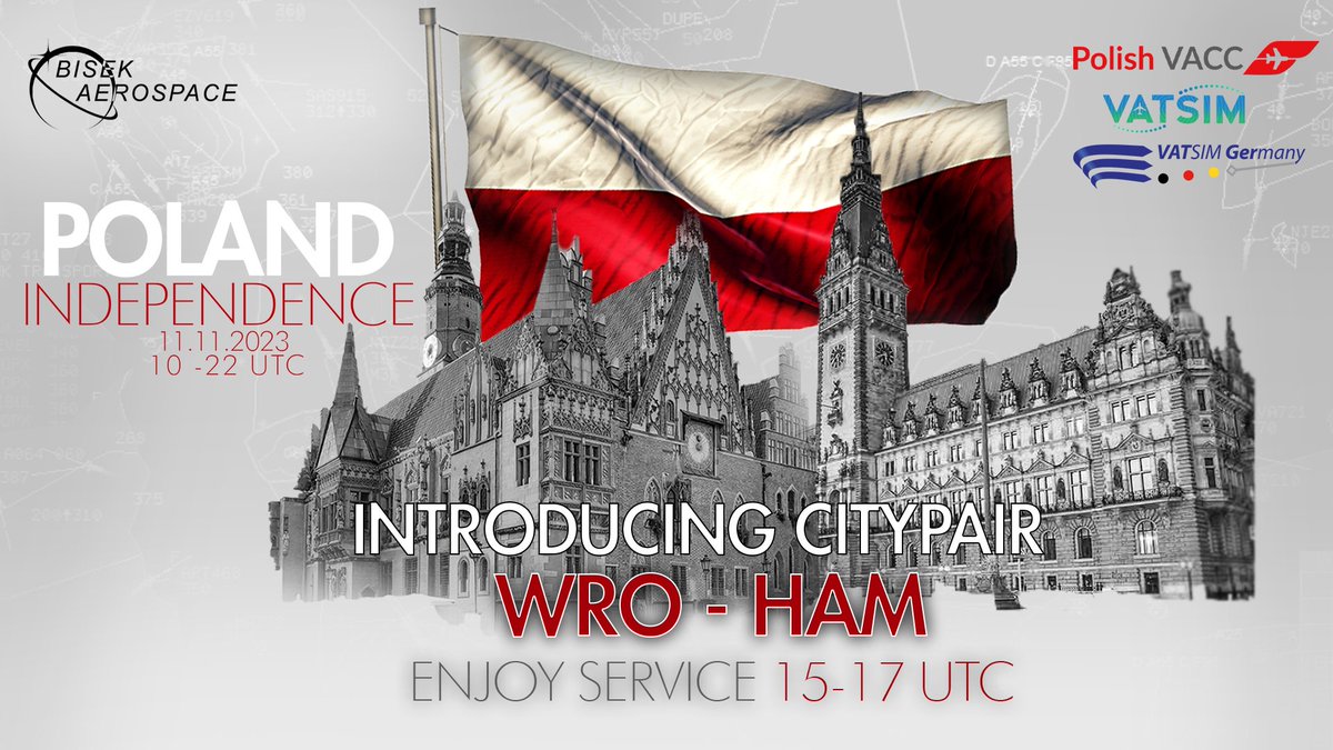 During #IndependenceDay2023 you will have a chance to enjoy full ATC during our CityPairs! The third place is for the <a href="/VATGER/">VATSIM Germany</a>! Enjoy full ATC on the routes to Berlin (EDDB) and Hamburg (EDDH) between 15 and 17 UTC! Find more details on independence.plvacc.pl!