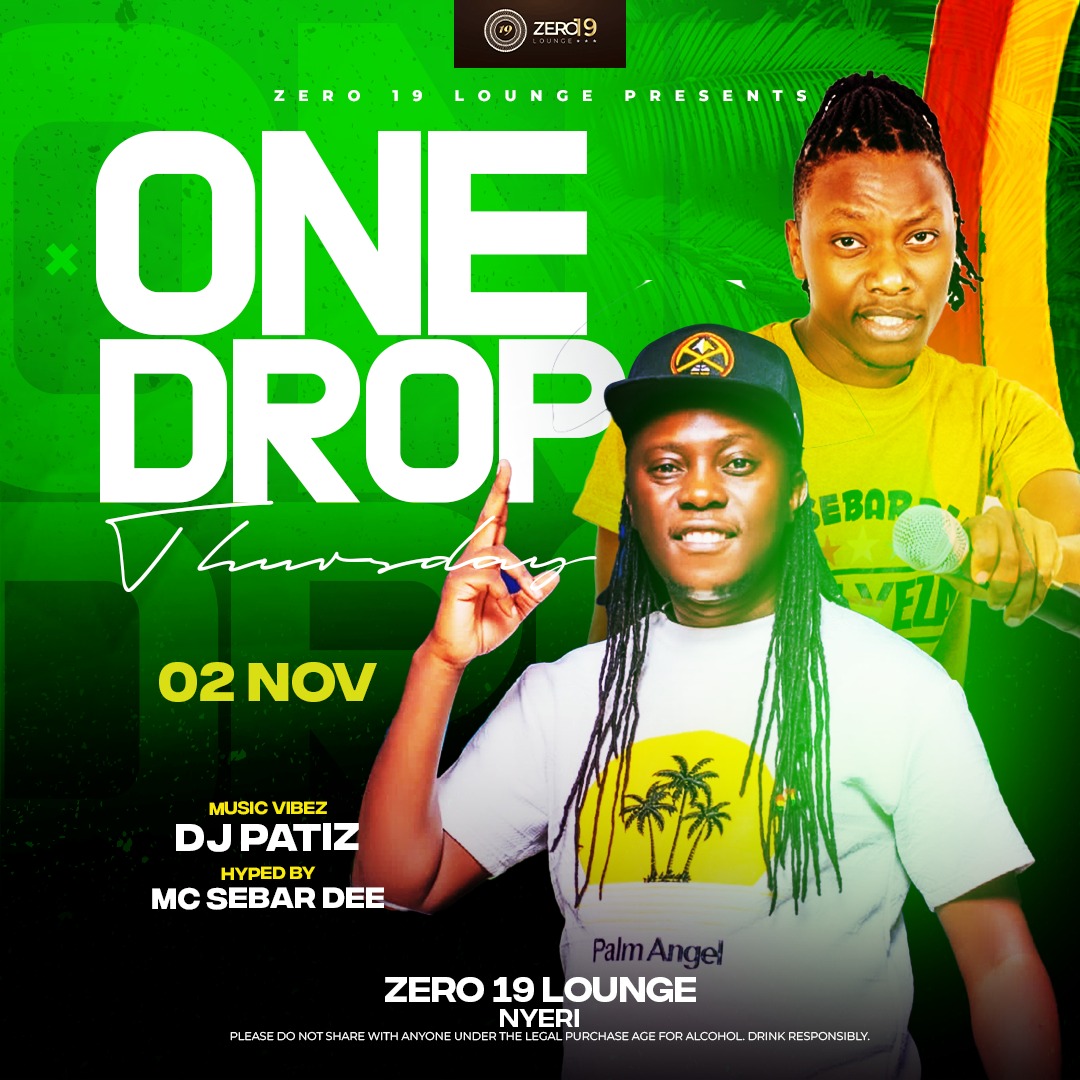 NYERI We Coming Heavy This Thursday
Live @zero19lounge 🔥
Ft <a href="/deejaypatiz/">DEEJAY PATIZ</a> //Bonyeza @mcsebardee_001
  VibeZ Pon Vybez
#Venye_Si_Hufanya💯
#Party_With_Bonyeza_Masta♨️
