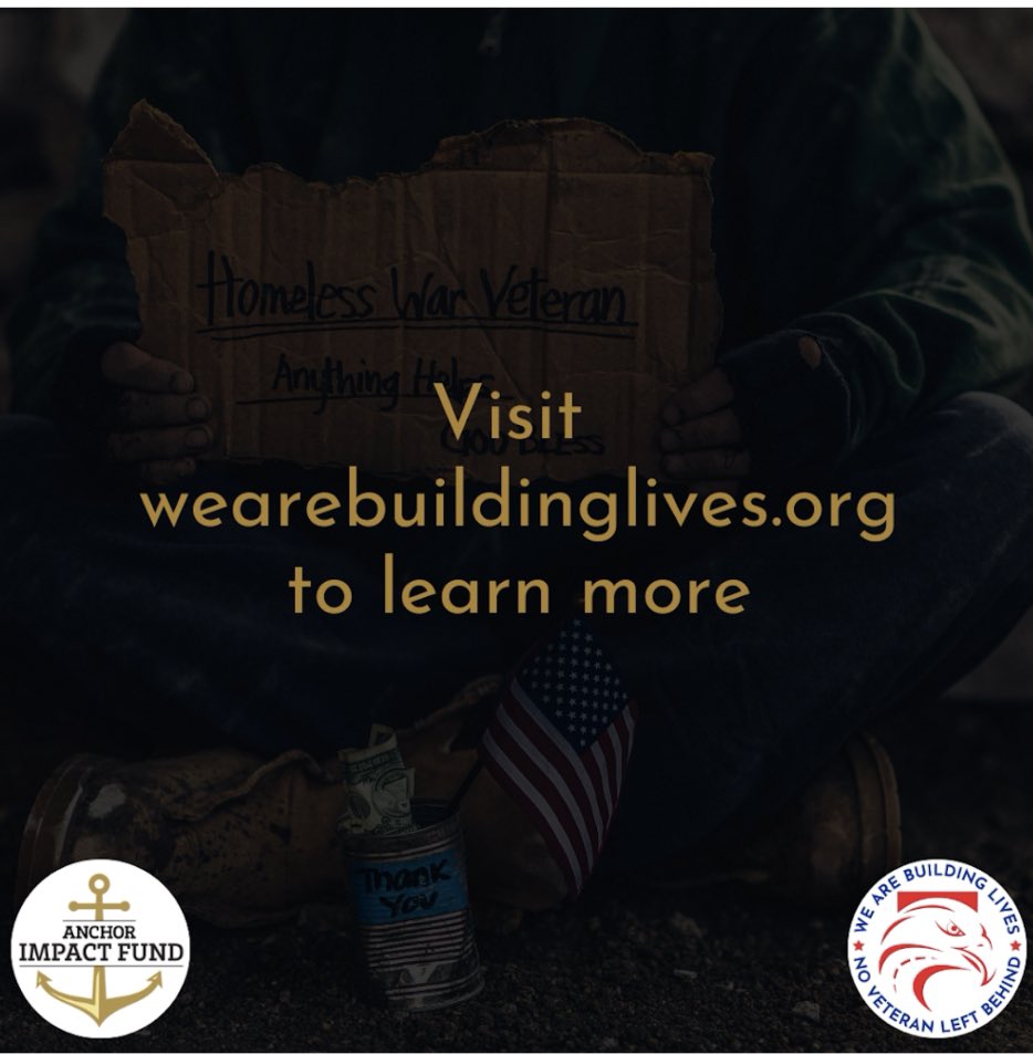 I am partnering with a local non-profit, @wearebuildinglivesnashville, whose goal is to get homeless and needy veterans off the streets of Nashville and to transition each client to become productive members of society.
<a href="/AnchorImpact/">Anchor Impact</a> 
<a href="/BuildingLivesTN/">WeAreBuildingLives</a>