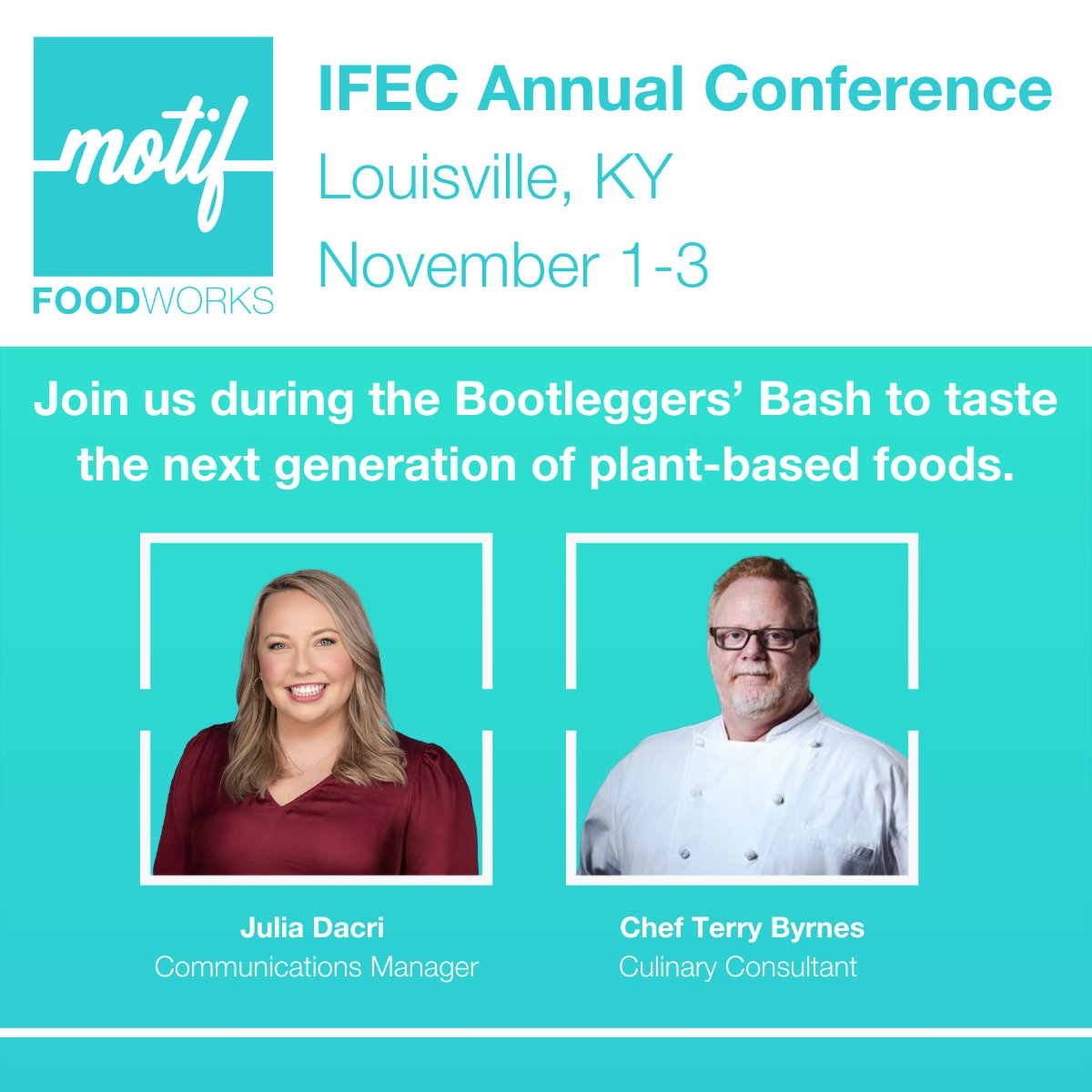 Heading to Louisville for the @IFECorg Conference this week? Be sure to connect with our comms manager, <a href="/JuliaDacri/">Julia Dacri</a>, who will be attending and hosting a sampling of our Motif PorkWorks™ Plant-Based Grounds during the Bootlegger's Bash cooked up by Chef Terry Byrne! #ifec2023