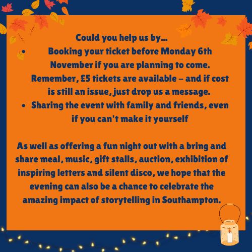 A reminder that this week is your last chance to book for the Winter Warmer! It was such an amazing evening last year - will you help make sure it goes ahead again? 

buff.ly/3PbDjHW