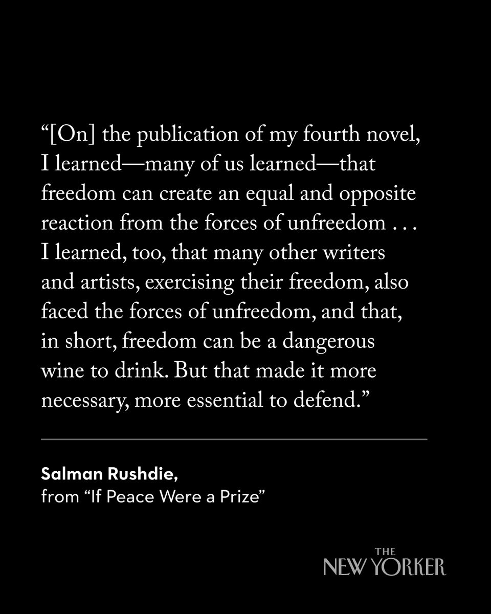 Salman Rushdie reflects on the price of freedom. nyer.cm/IRMUs3h