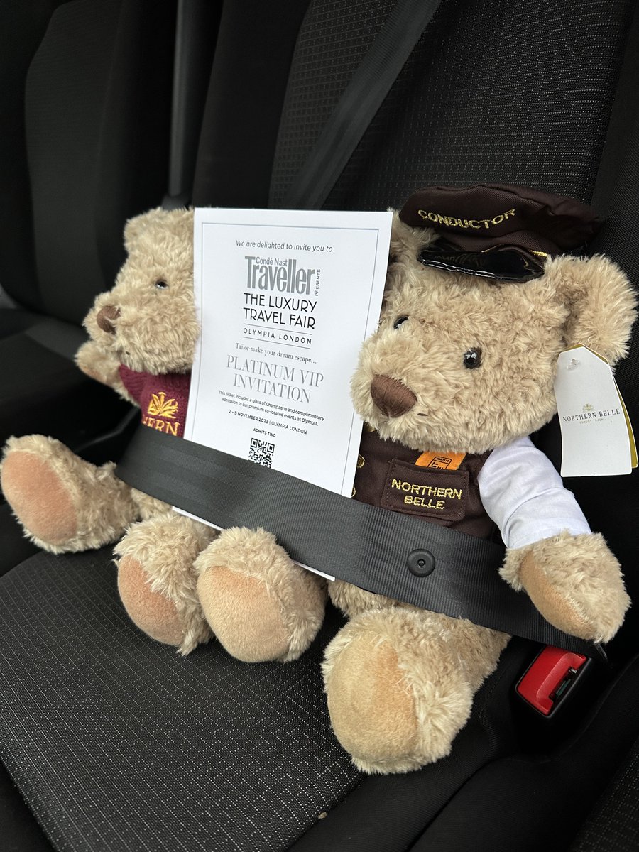 Buckle up! Our Northern Belle teddy bears are all set for a grand adventure from Yorkshire to Olympia London. Stay tuned to follow their escapades at the Condé Nast Traveller Luxury Travel Fair! 🚂🌍 #NorthernBelleAdventures #LuxuryTravelFair