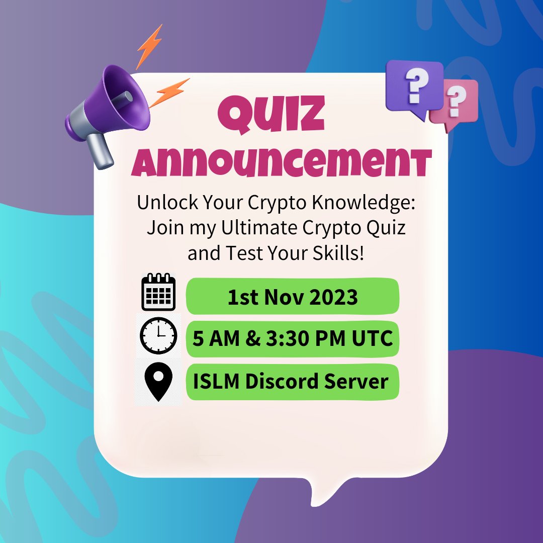 SAIF4903's tweet photo. Are you ready to test your knowledge about Crypto and Islamic Coin? Look no further than the #ISLM Discord Server, where I'll be hosting a Crypto Quiz tomorrow at 5am UTC and the same quiz will be repeated at 3:30pm UTC

ISLM Discord Server Link ⬇️⬇️
https://t.co/3NxqmCUZsc https://t.co/TCwspNrfW9