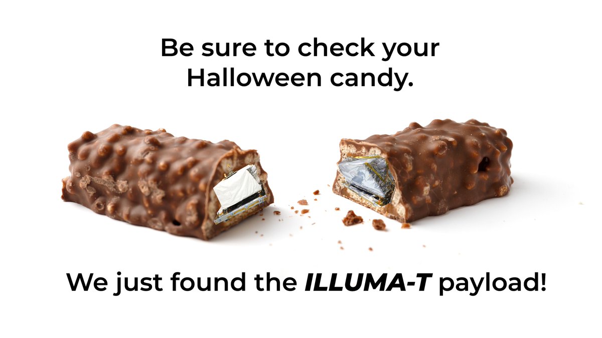 Please check your engineer's candy this #Halloween! We just found @NASASCaN's ILLUMA-T payload in ours! Spoooooky! 👻 🎃 🍬 After we get it out of this candy bar, we're sending ILLUMA-T to the Space Station to demonstrate the benefits laser comm can have for missions!